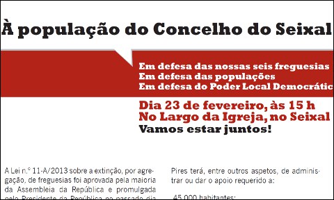 Comunicado à população do Concelho