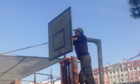 Reparação tabela de basquetebol