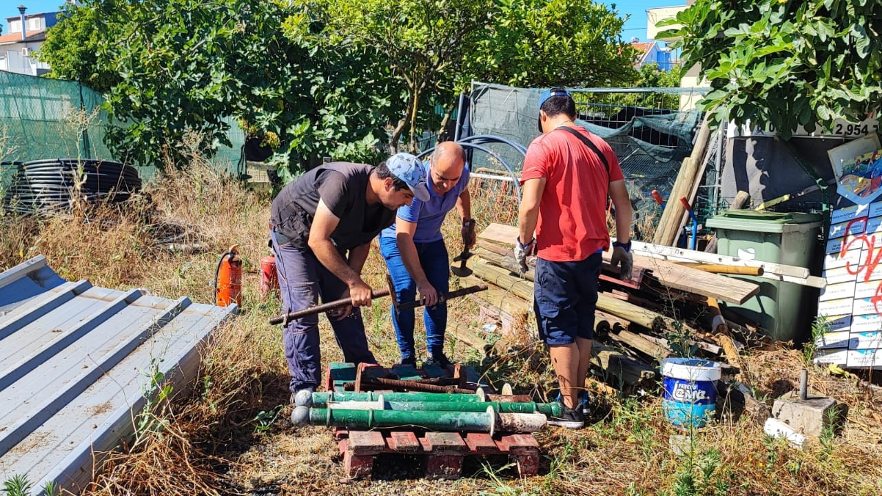 Limpeza do estaleiro no Parque Urbano da Quinta da Marialva