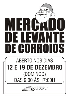 Mercado de Levante aberto dias 12 e 19 de Dezembro